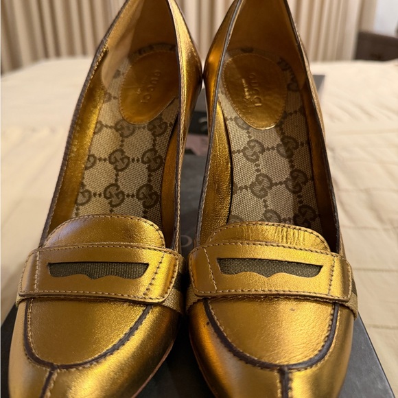 Gucci Shoes - Gucci Gold Women's Heels size 7